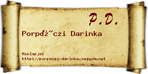Porpáczi Darinka névjegykártya